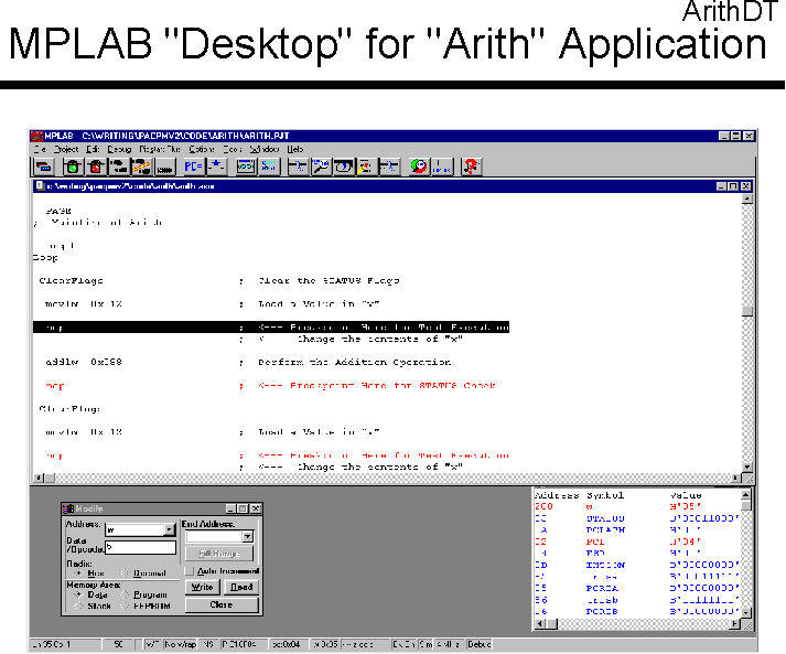 Arith experiment recommended MPLAB IDE Desktop Setup